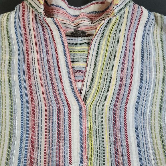 Anthropology Pilcro Augusta Women's Rainbow Striped Oversized Boho Tunic Size S - Picture 4 of 12